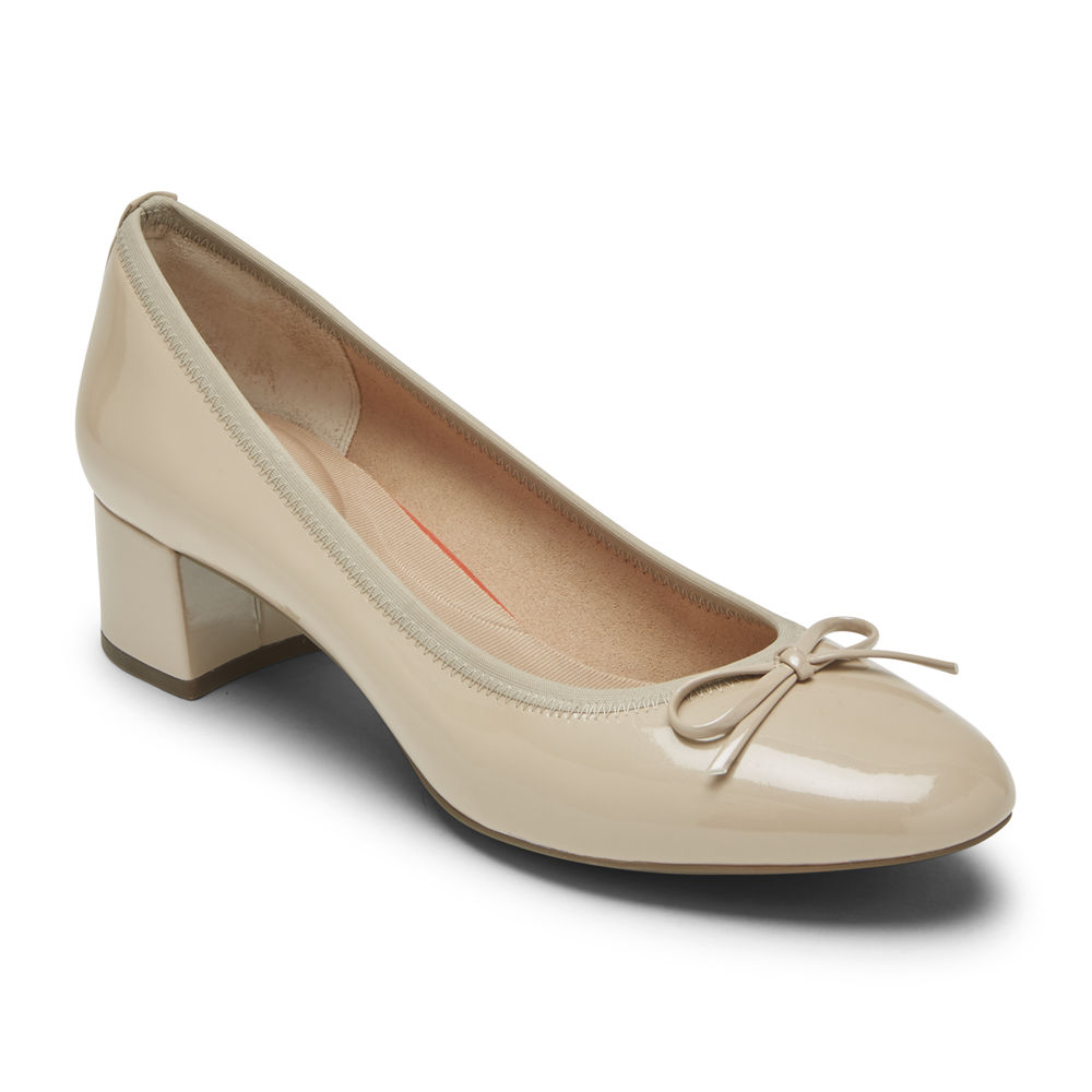 Rockport Pumper Dame Beige - Total Motion Sydney Bow - FZSP68201